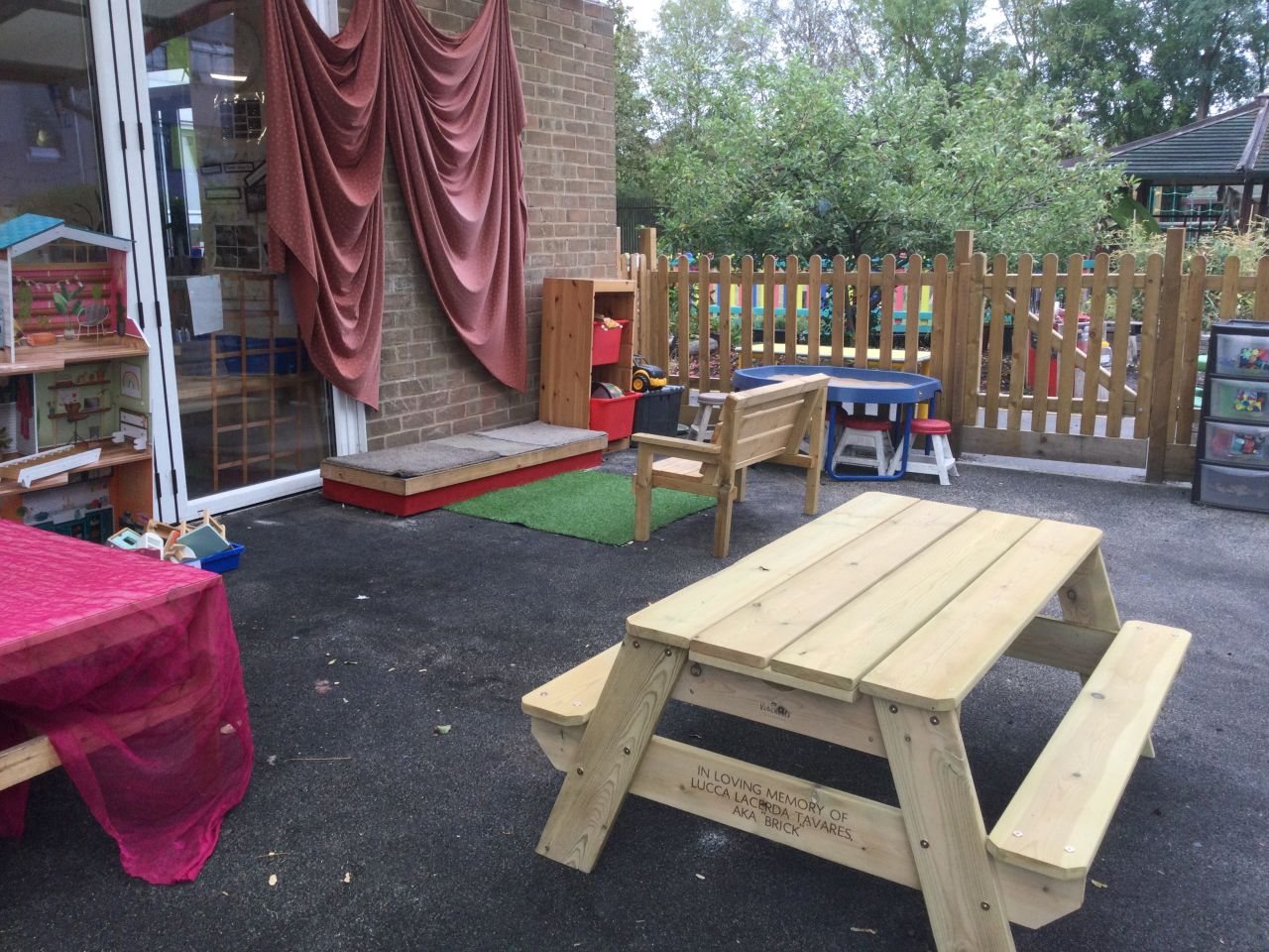 The Sensory Bench in the Nursery garden